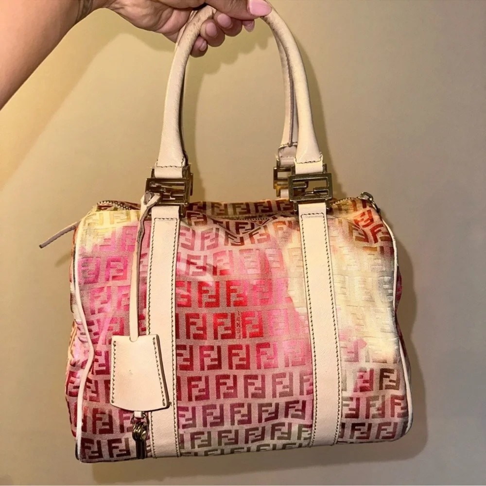 Rare Fendi Patent Zucchino Vitello Floral Forever Boston - Picture 1 of 12
